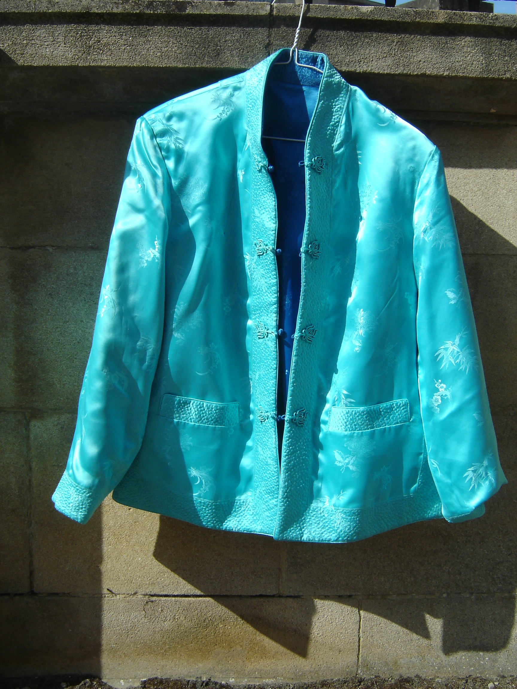 Blue and turquoise reversible silk Chinese jacket, from Unicorn, 5 Ship Street, Oxford