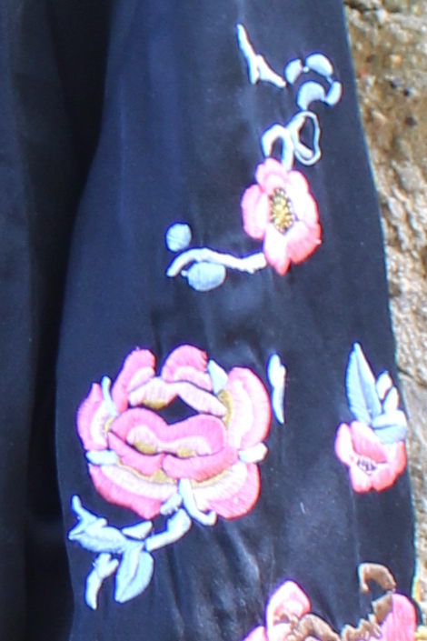 Flowered ballerina top, showing detail of pattern