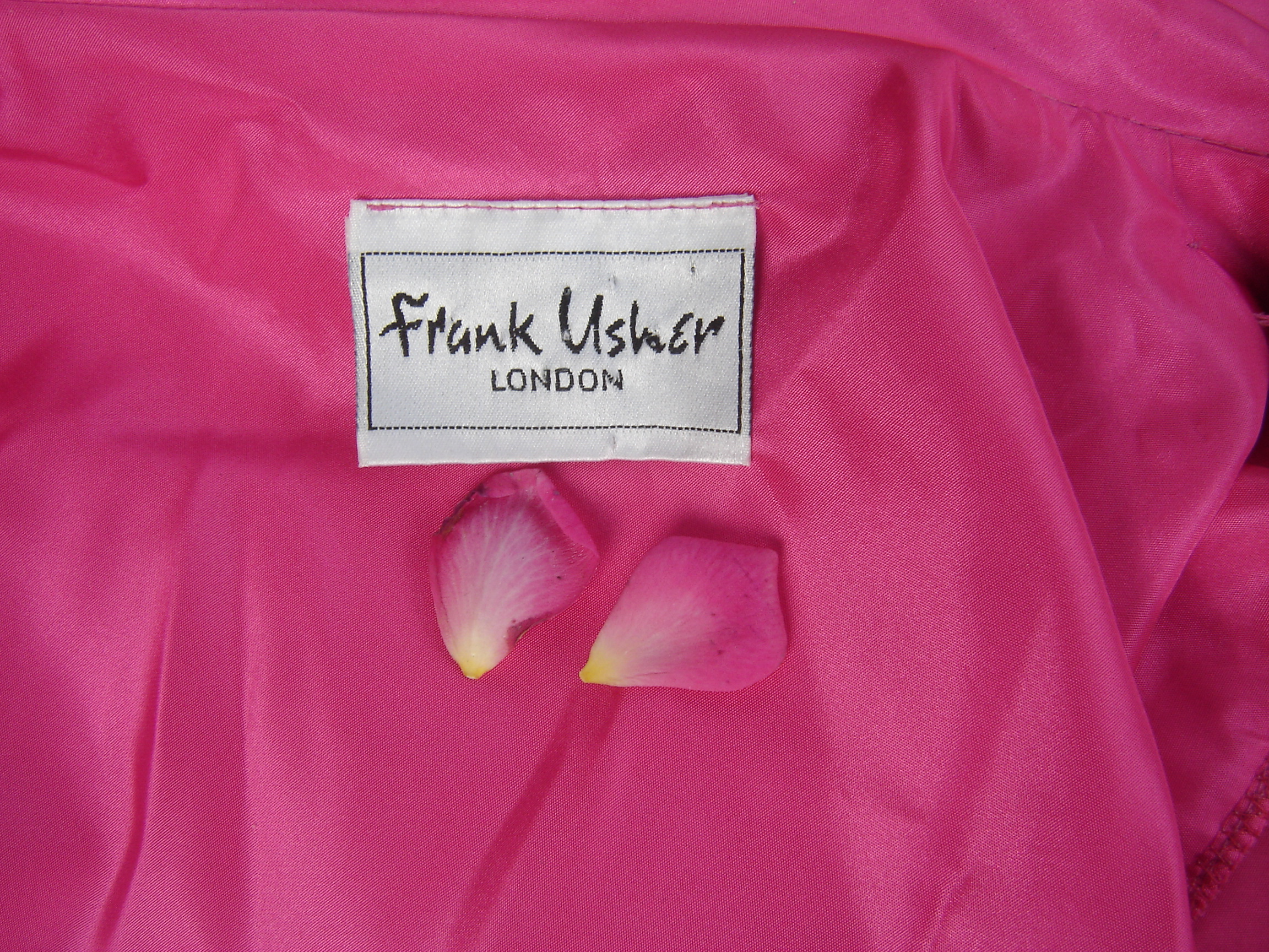 Frank Usher pink silk top with pleated sleeves