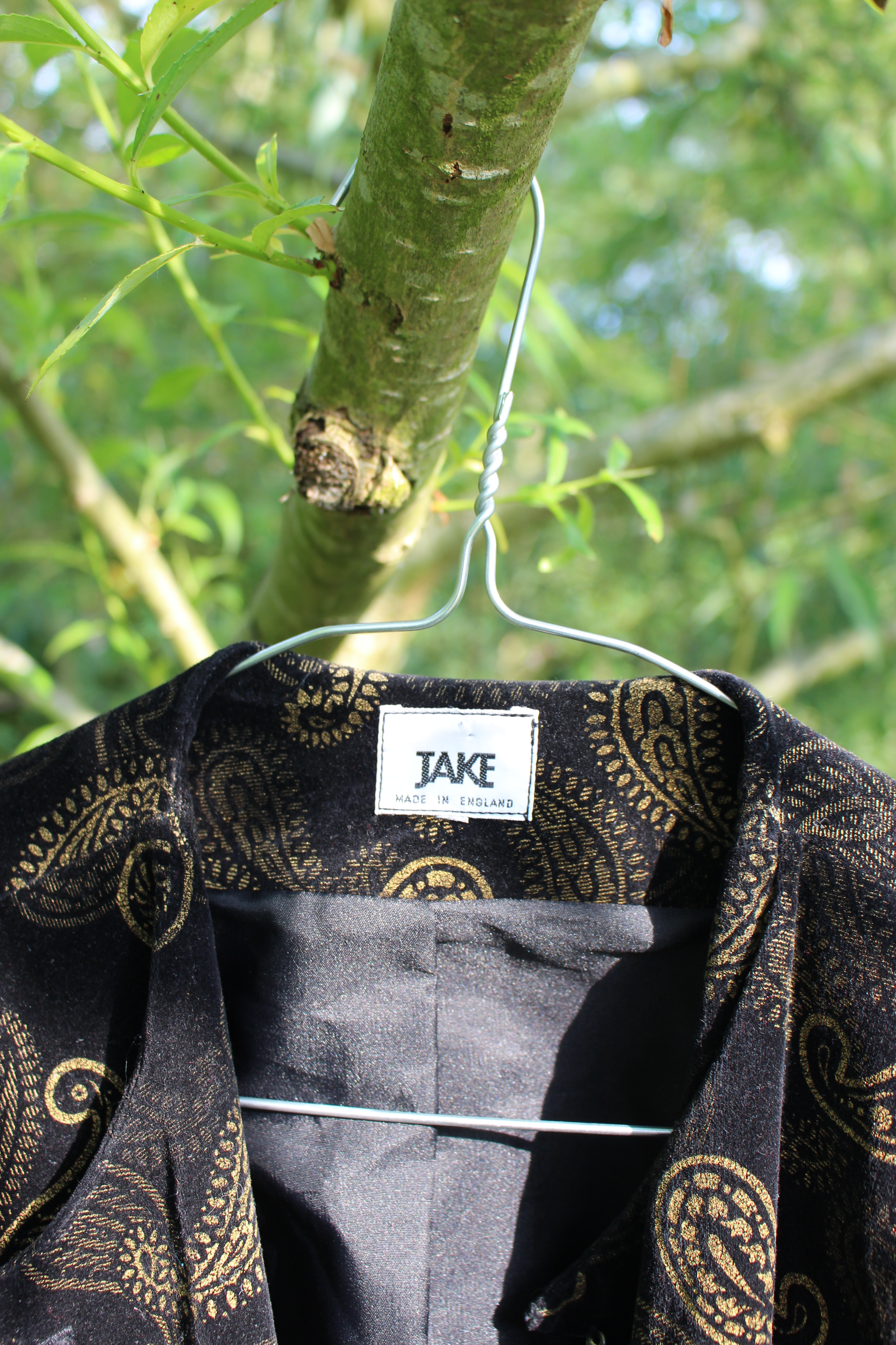 Jake cropped paisley-on-black velvet jacket