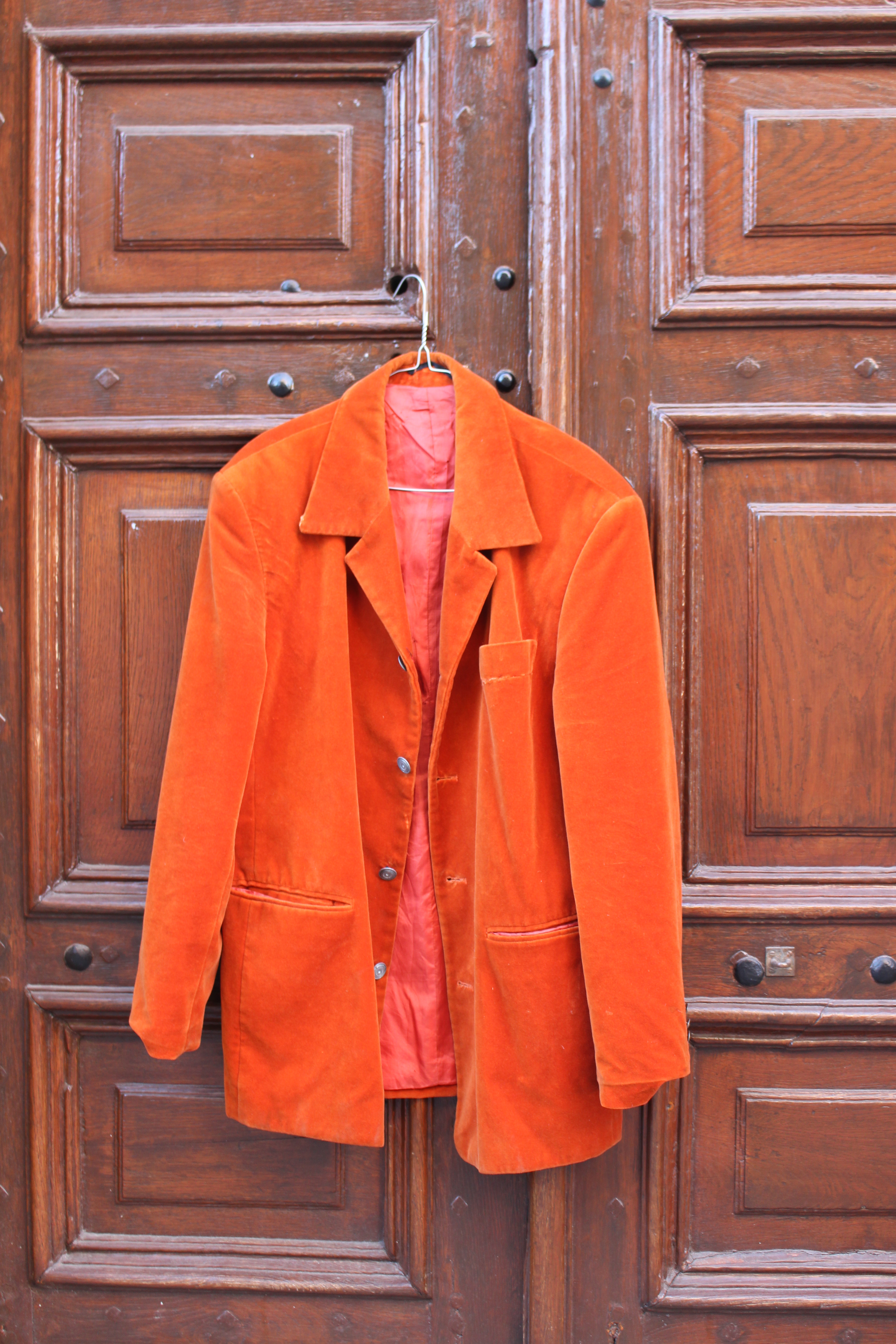 Klaus Rheiner orange velvet jacket