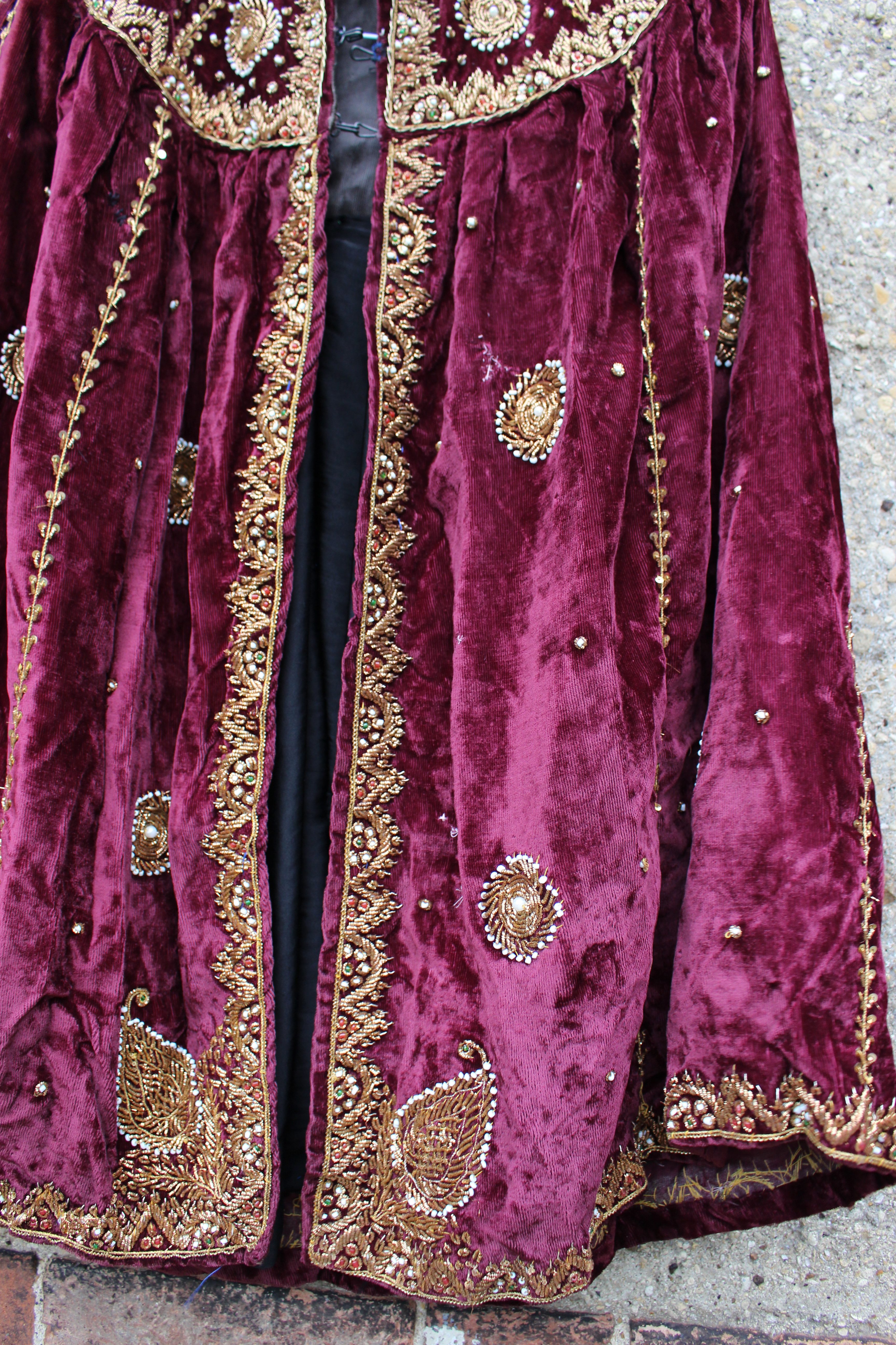 Maroon embroidered velvet turkish cape, from Unicorn, 5 Ship Street, Oxford