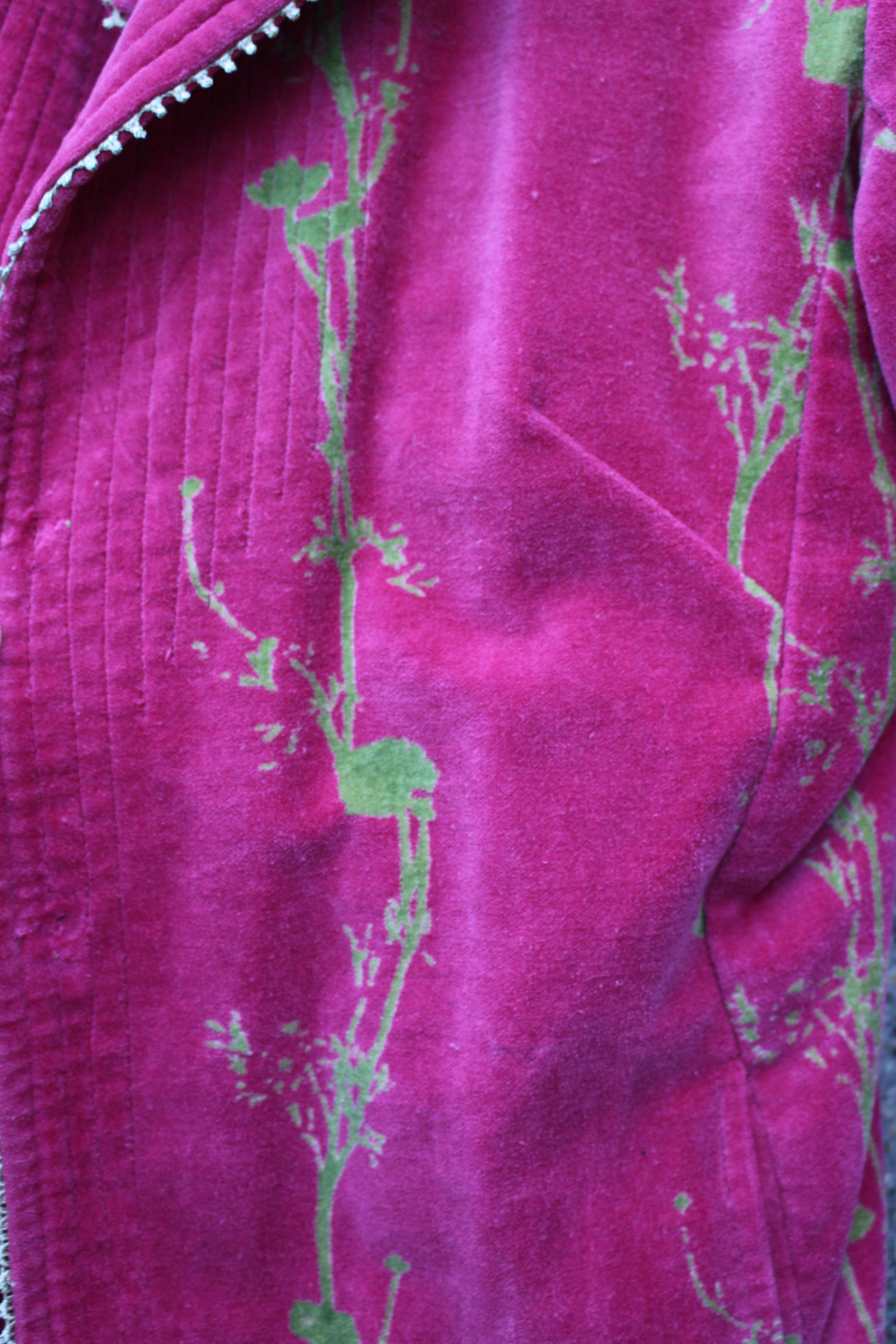 Pink Regency-style velvet coat