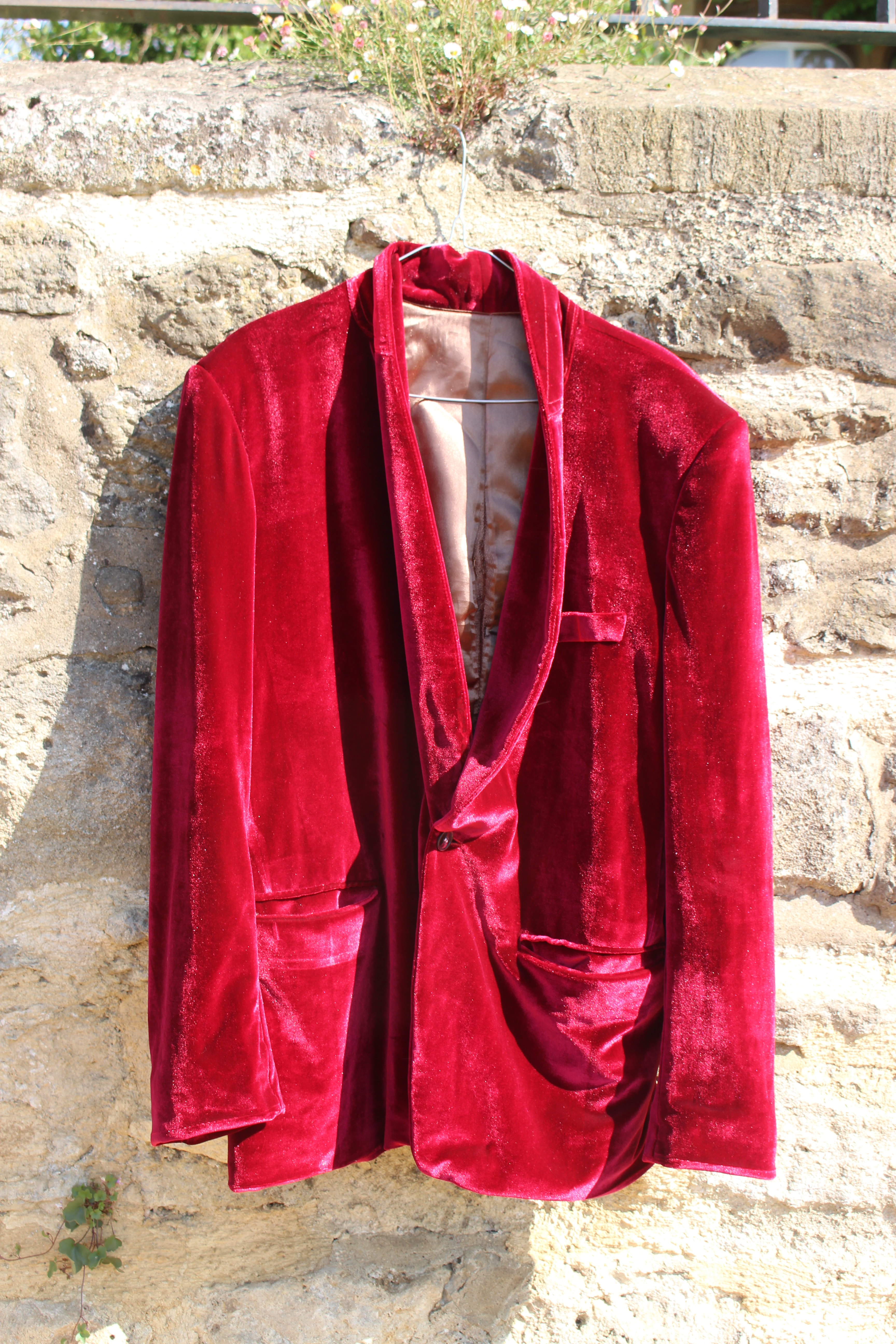 Ravi Sehgal red velvet jacket
