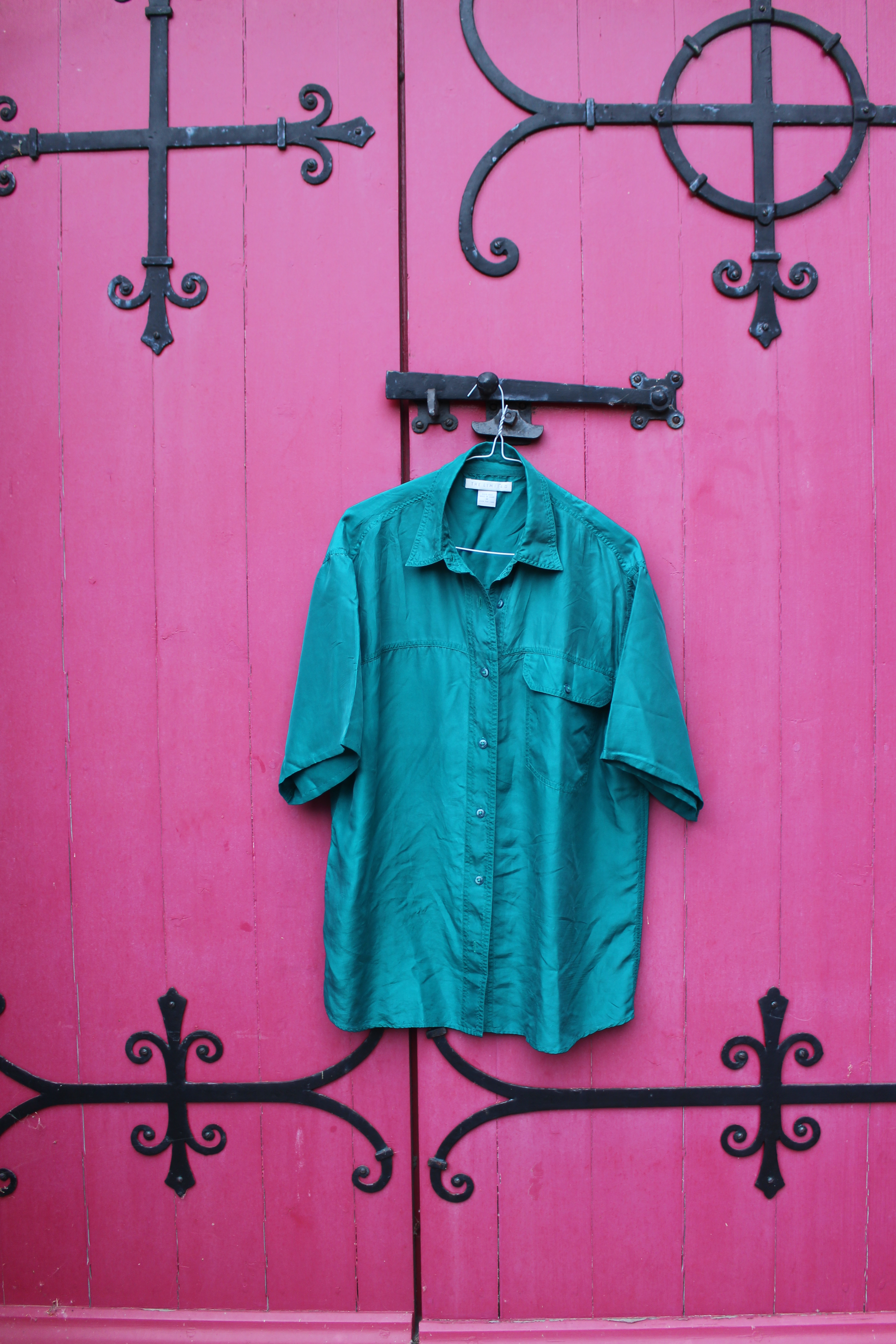 The Limited green short-sleeved silk shirt, from Unicorn, 5 Ship Street, Oxford