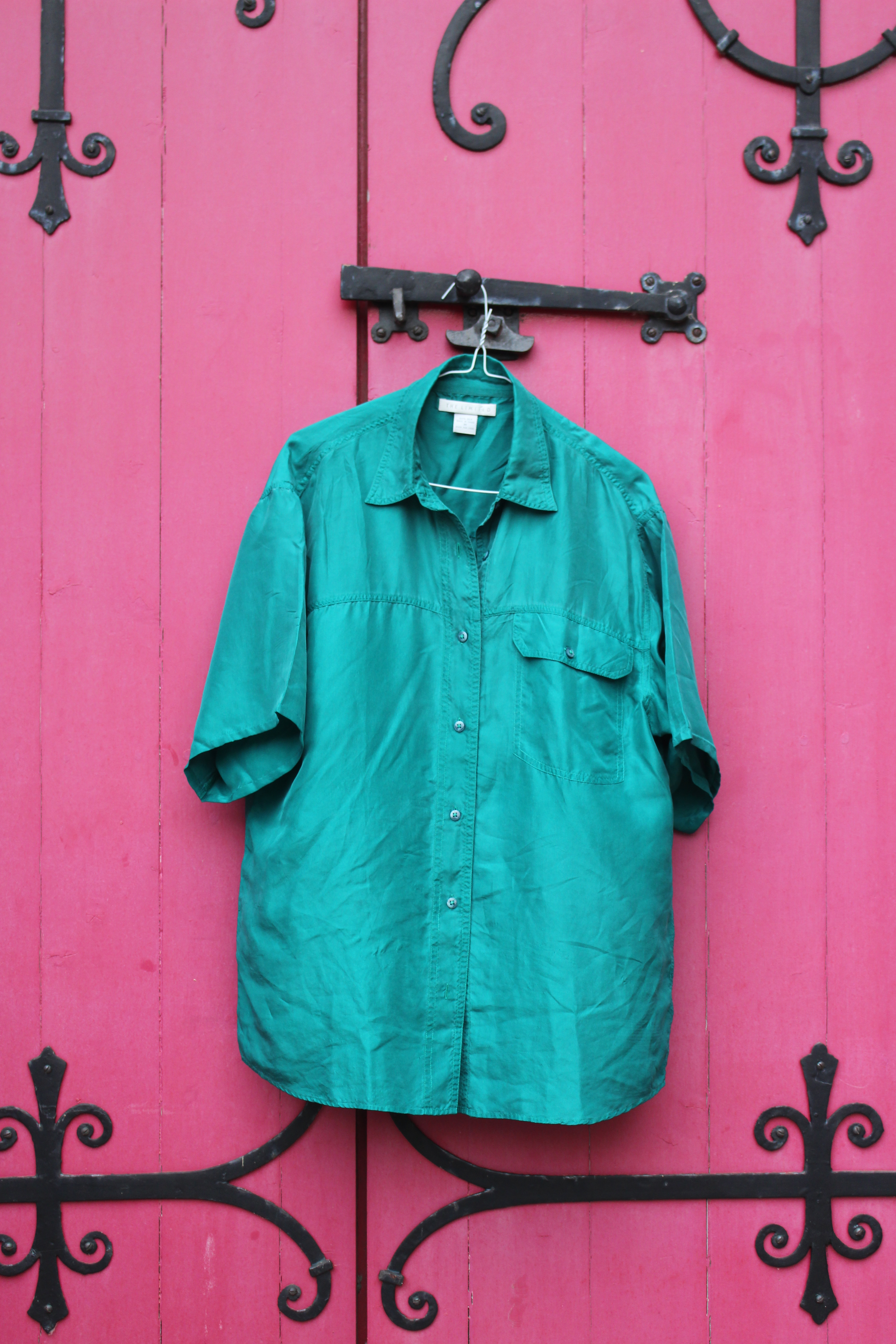 The Limited green short-sleeved silk shirt, from Unicorn, 5 Ship Street, Oxford