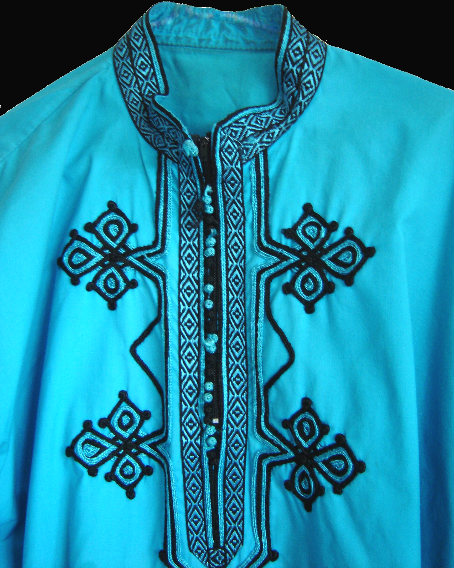 Turquoise Moroccan shirt