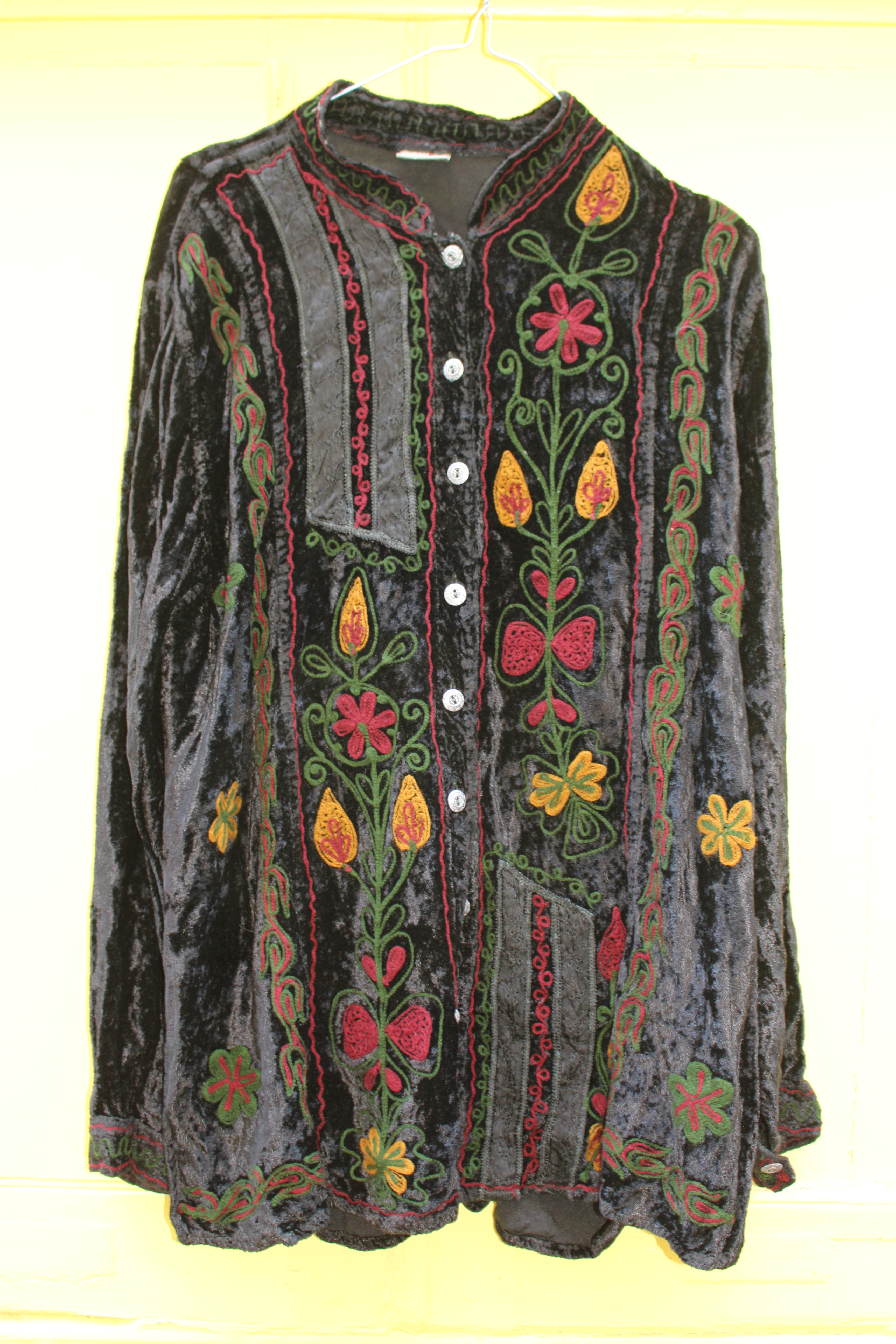 Wow embroidered velvet shirt, from Unicorn, 5 Ship Street, Oxford