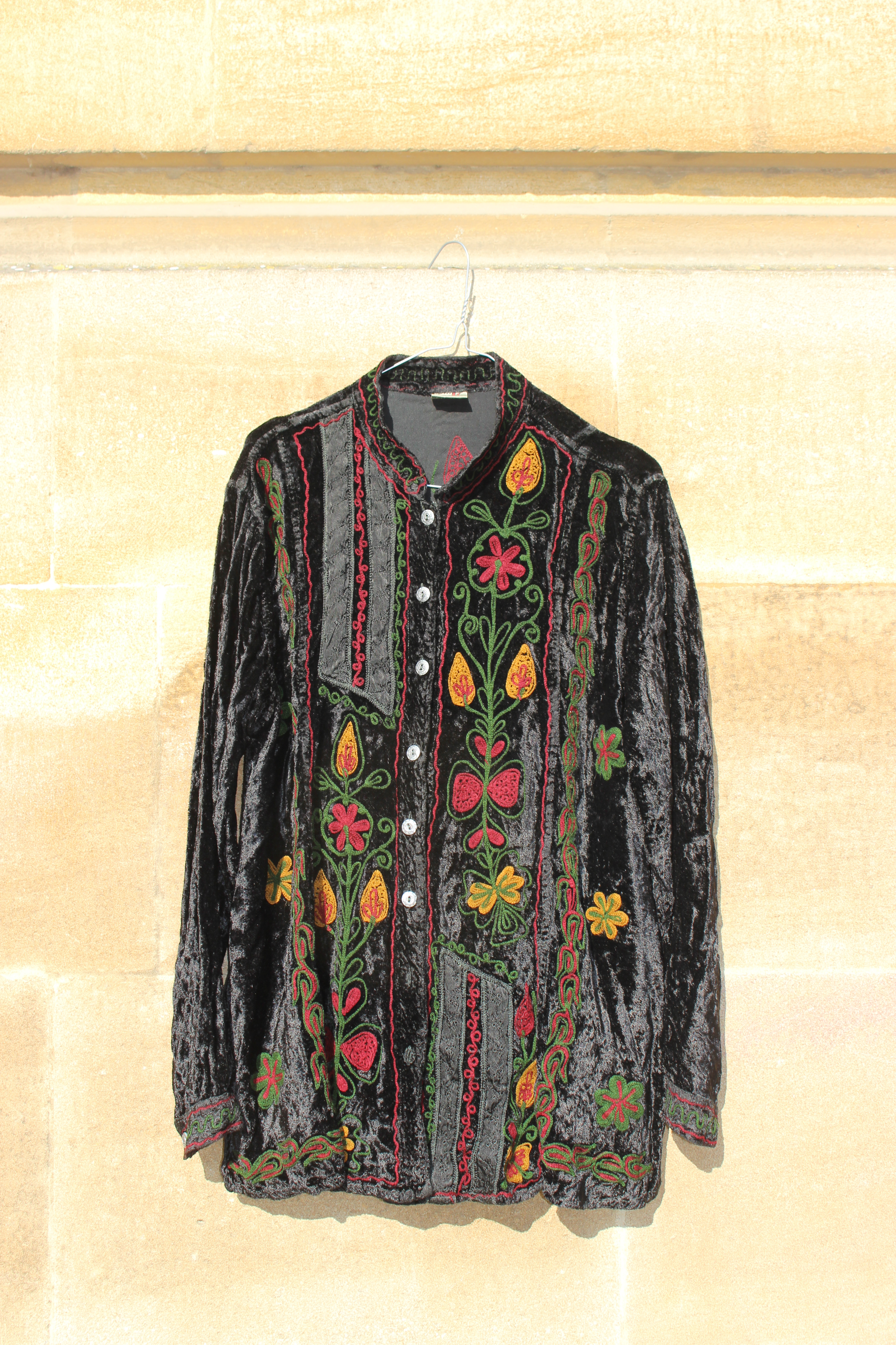 Wow embroidered velvet shirt, from Unicorn, 5 Ship Street, Oxford