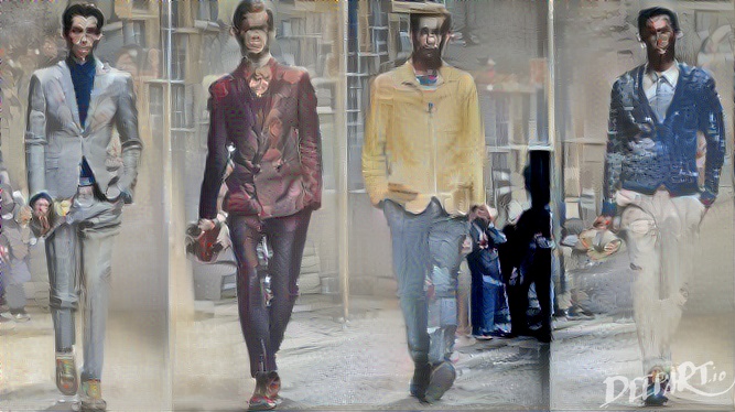 Salvatore Ferragamo's Milan 2013 spring/summer men's collections, 
decoloured to approximate the colours of a group of drab tourists in Ship 
Street Oxford.