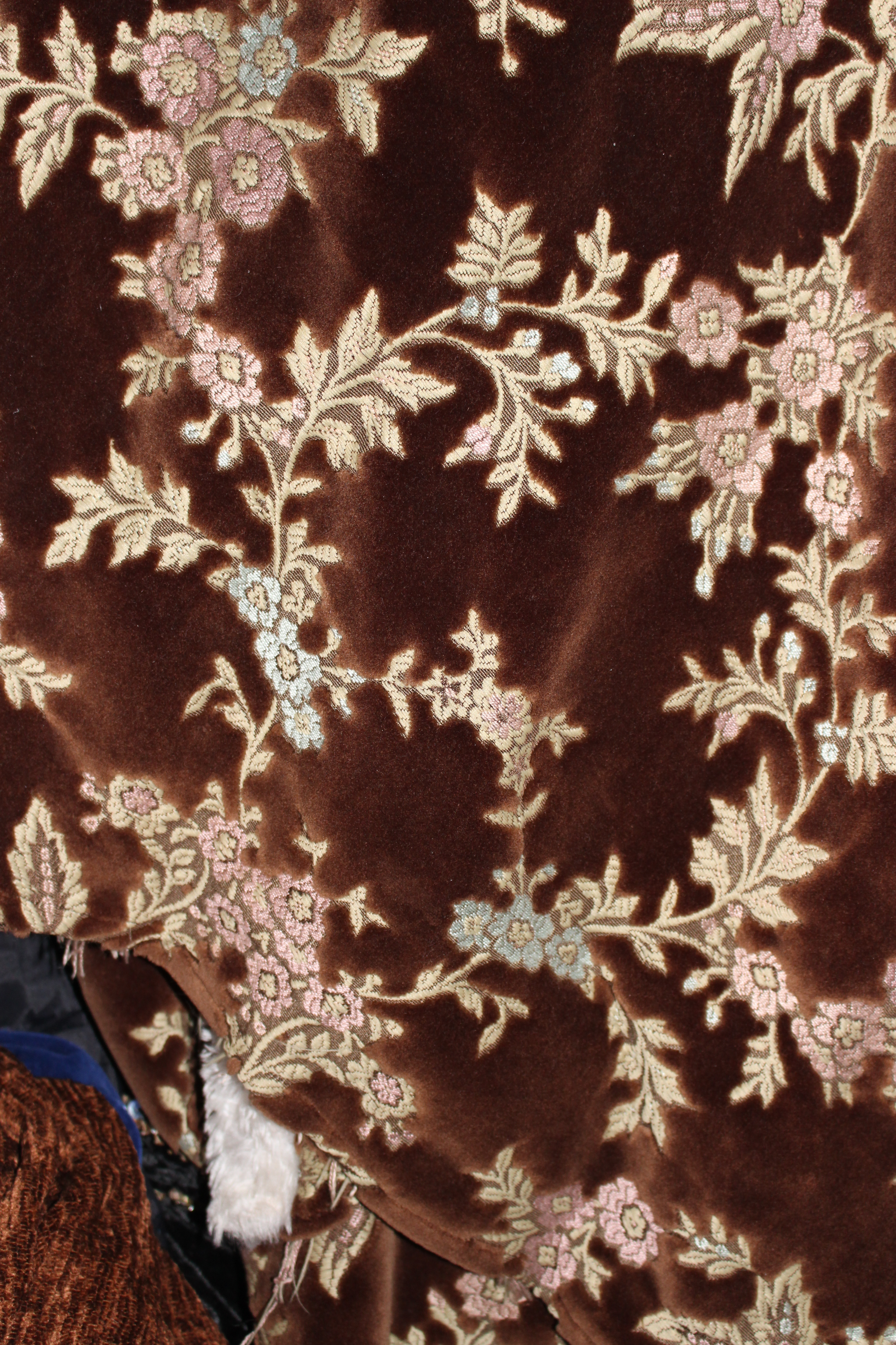 Glittery embroidered chocolate velvet coat, in Unicorn, 5 Ship Street, Oxford