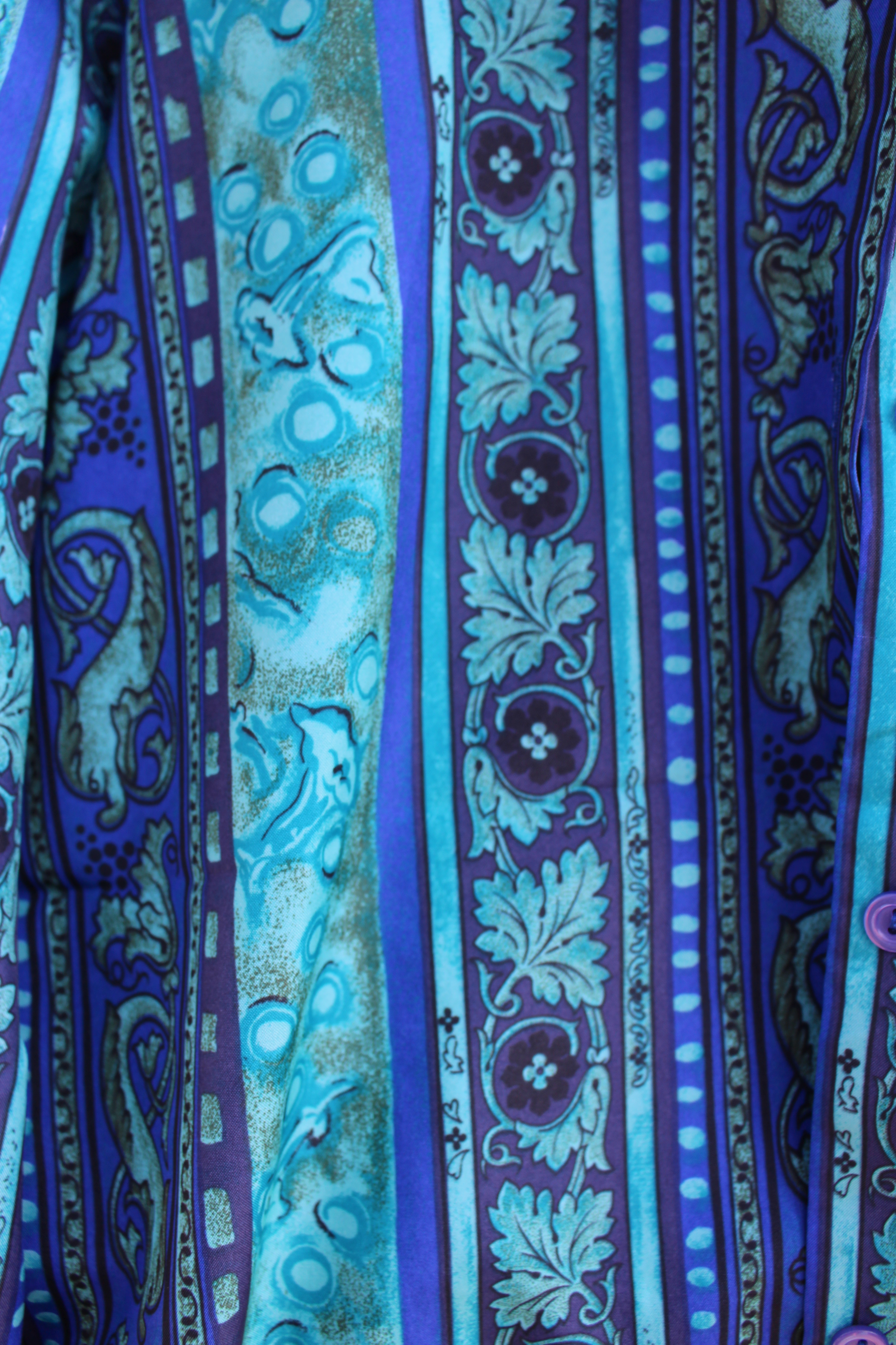 Heather Valley delphinium purple-blend shirt, showing pattern