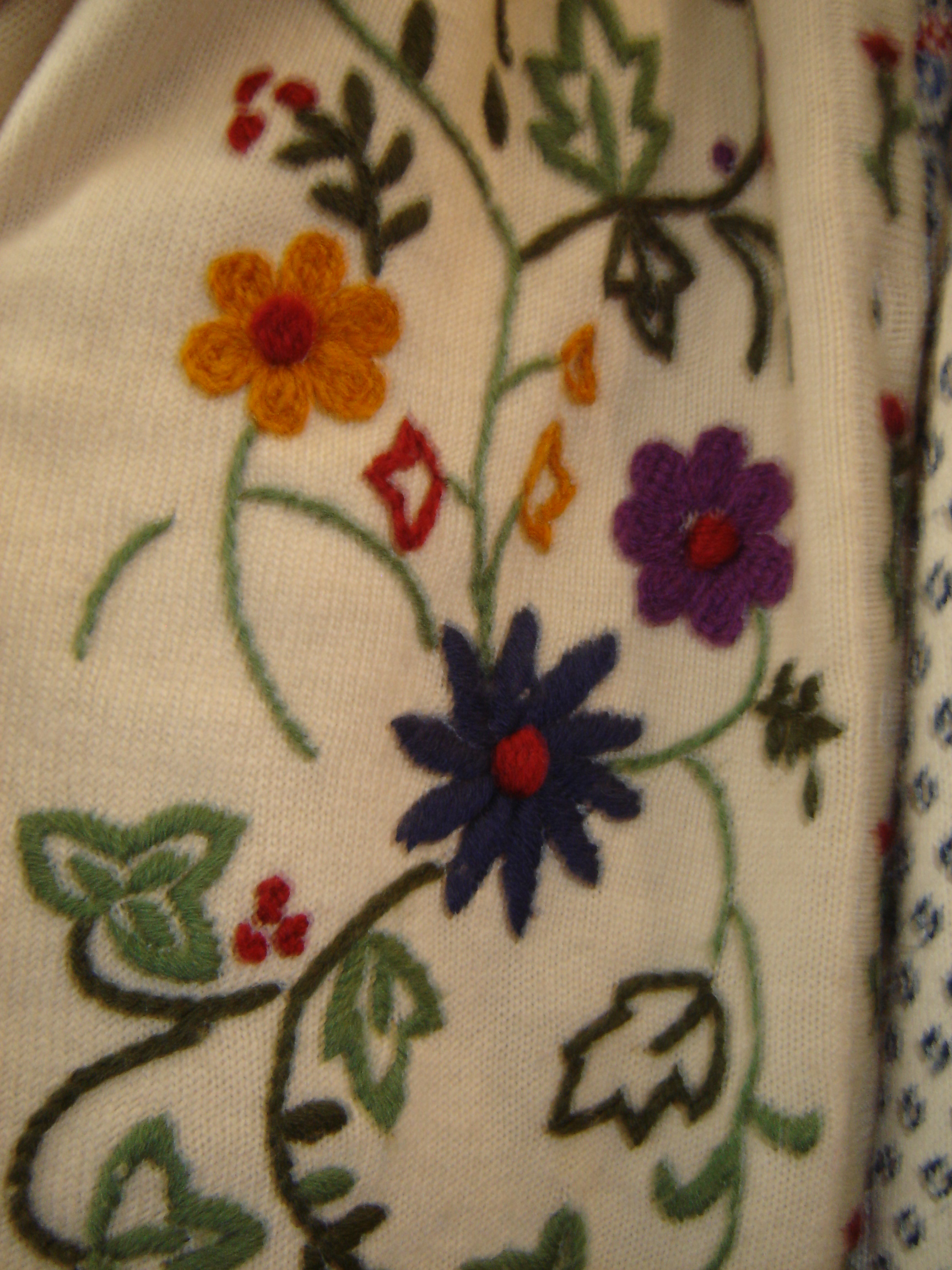 knitted flowers on white