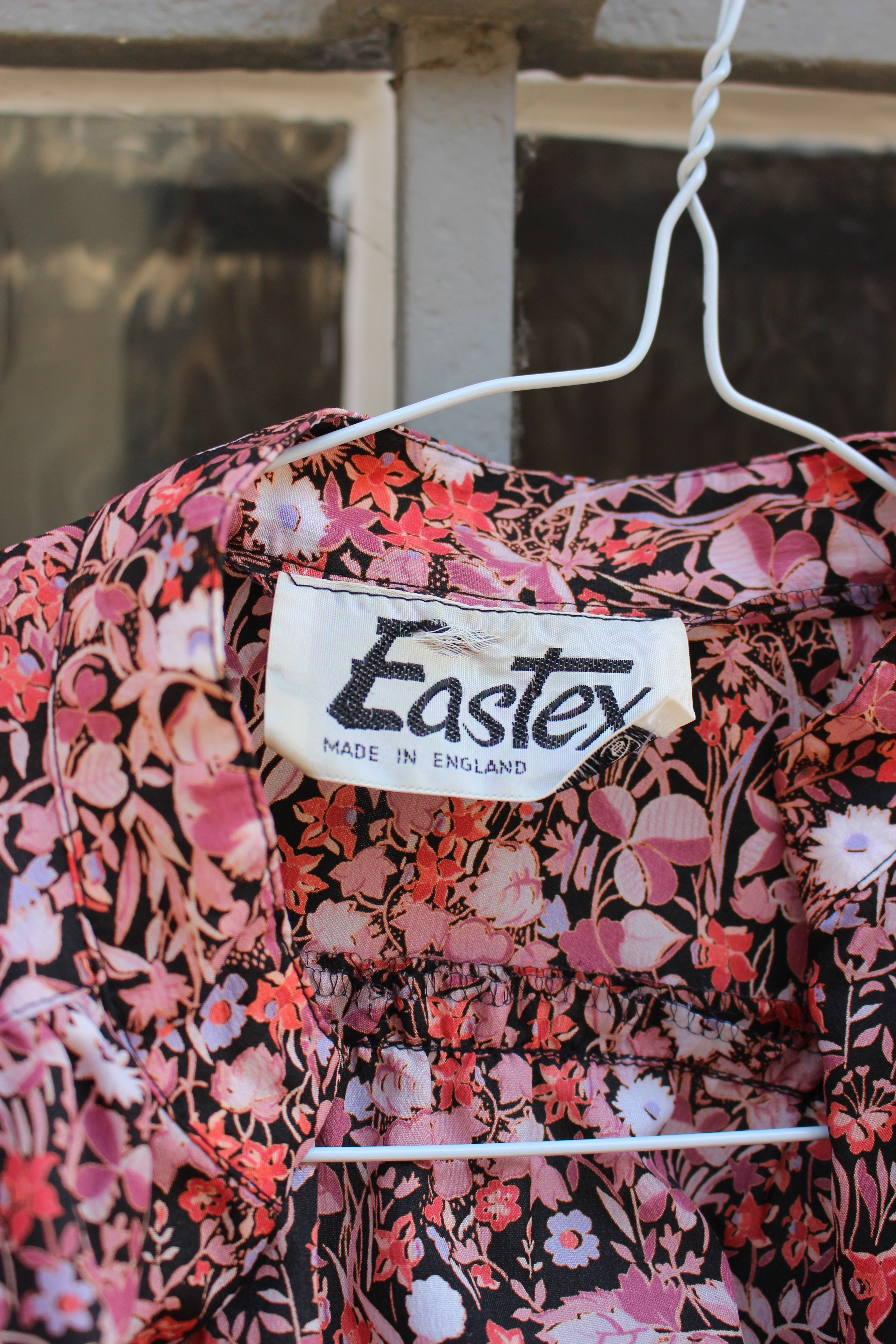 Eastex Liberty-print long shirt, showing label
